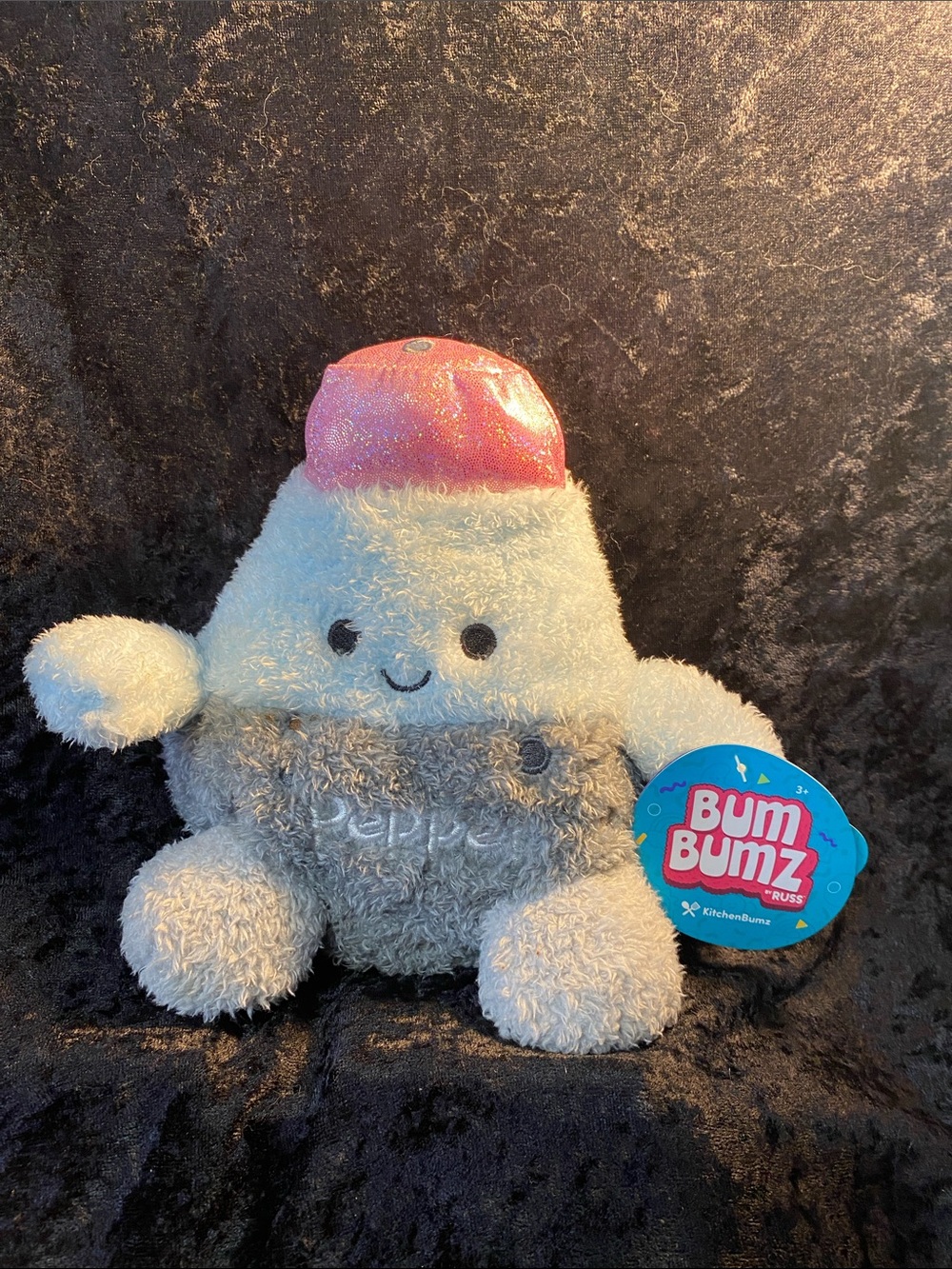 Bum Bumz Plush Squishy Toy - White, Gray & Pink